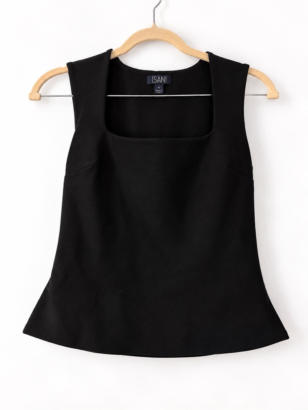 ISANI Black Square Neck Structured Top – Size Small